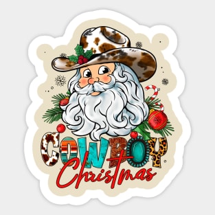 Cowboy Christmas Sticker